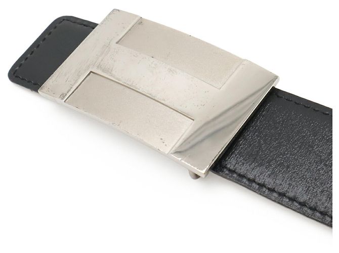 Cinturón Reversible H-Plate de Hermès Castaño Negro - vista 4