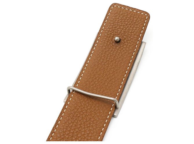Cinturón Reversible H-Plate de Hermès Castaño Negro - vista 5