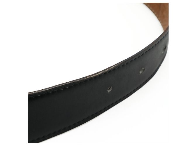 Cinturón Reversible H-Plate de Hermès Castaño Negro - vista 7