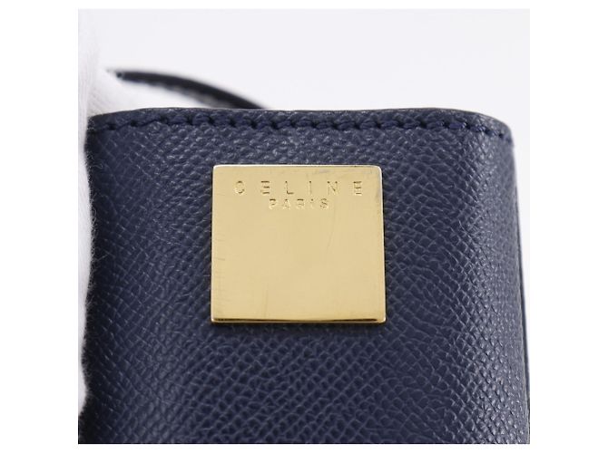 Céline Borsa a Spalla Celine MC1739 in Pelle di Vitello Blu Navy 2 Vie A5 - vista 12