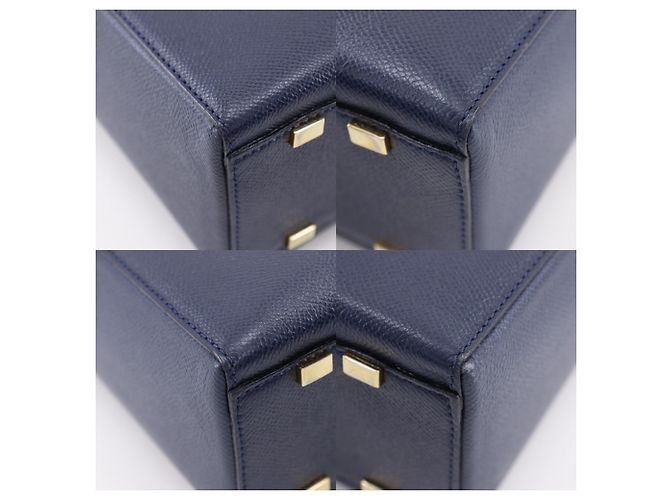 Céline Borsa a Spalla Celine MC1739 in Pelle di Vitello Blu Navy 2 Vie A5 - vista 4
