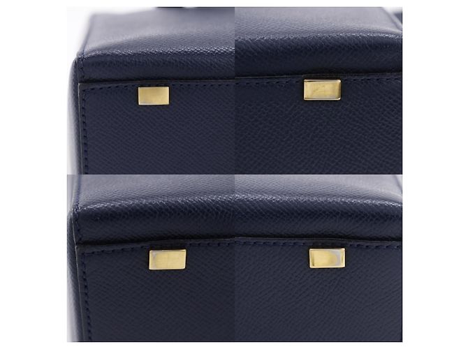 Céline Borsa a Spalla Celine MC1739 in Pelle di Vitello Blu Navy 2 Vie A5 - vista 8