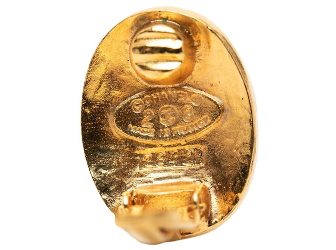 Orecchini Ovali Coco Mark di Chanel in Oro D'oro - vista 3
