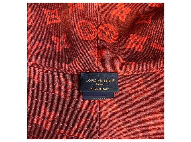 Cappello bucket in lana blu navy e rosso Louis Vuitton - vista 9