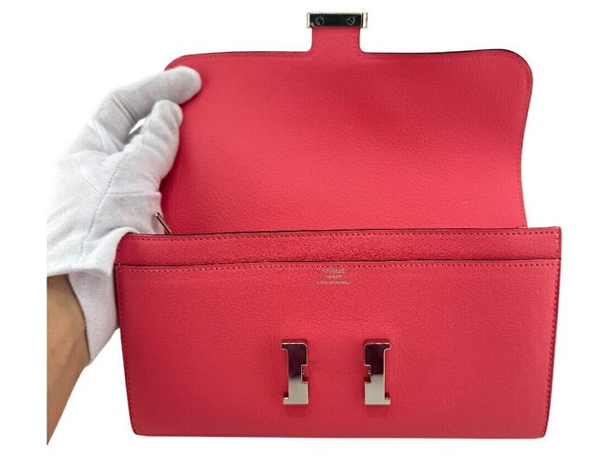 Hermès HERMES Portafoglio Constance Long Evercolor Rosa - vista 7