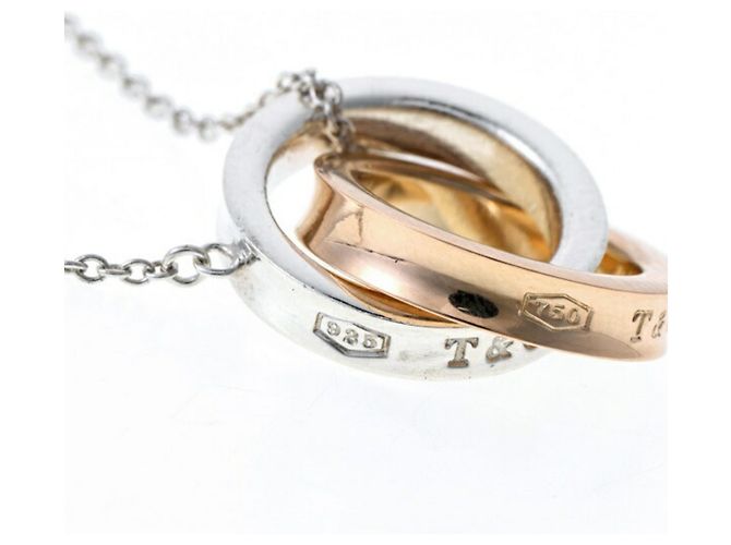 Collar Péndulo de Círculo Interconectado Tiffany & Co. 1837 Plata Dorado - vista 5