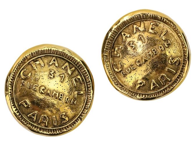 Set di Orecchini e Spilla CHANEL Vintage 31 Rue Cambon D'oro - vista 11