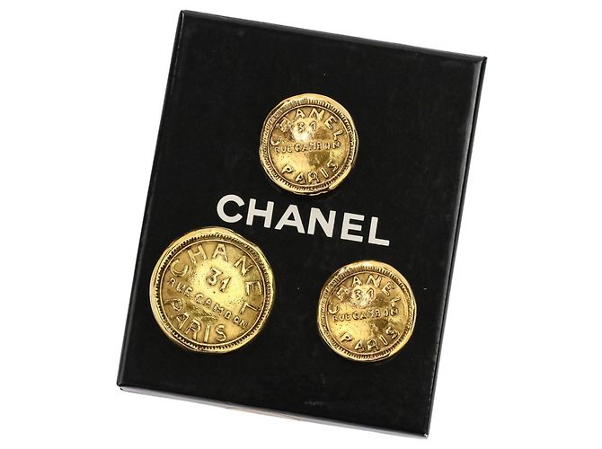 Set di Orecchini e Spilla CHANEL Vintage 31 Rue Cambon D'oro - vista 18