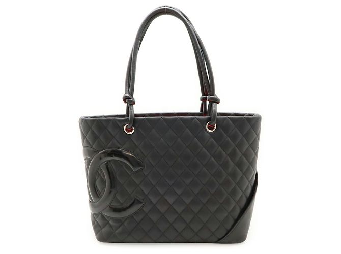 Große Schultertasche Chanel Cambon Line Coco Mark Schwarz Pink - Ansicht 2