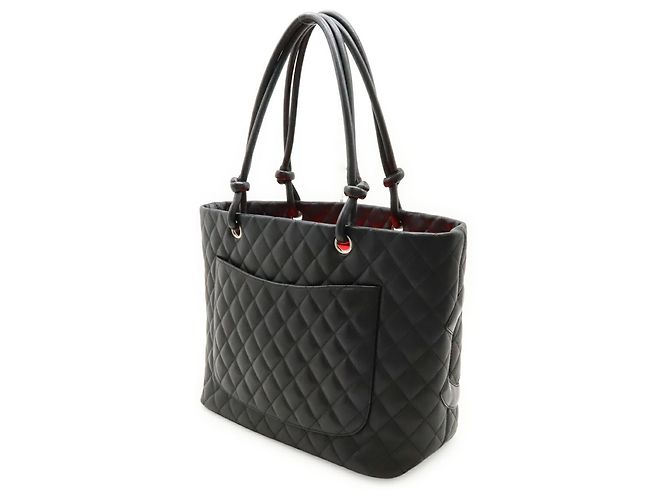 Große Schultertasche Chanel Cambon Line Coco Mark Schwarz Pink - Ansicht 3