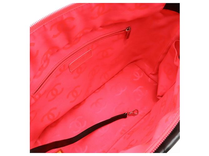Große Schultertasche Chanel Cambon Line Coco Mark Schwarz Pink - Ansicht 7