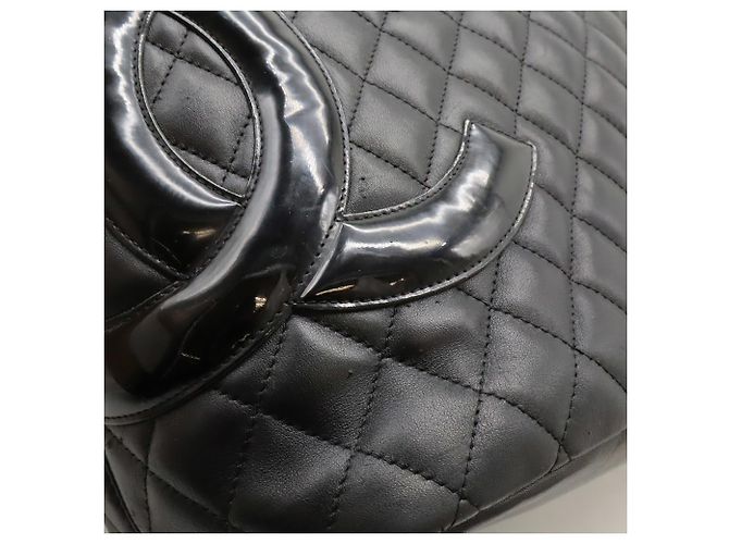Große Schultertasche Chanel Cambon Line Coco Mark Schwarz Pink - Ansicht 9