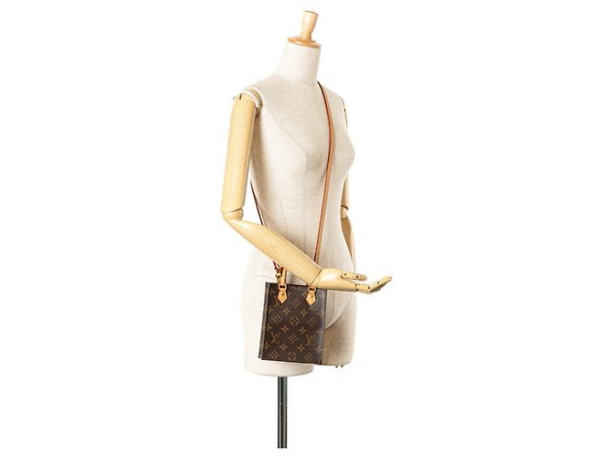 Louis Vuitton Monogram Petite Sac Plat Handbag Brown - view 10