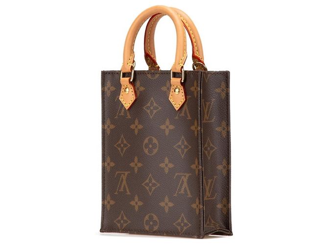Louis Vuitton Monogram Petite Sac Plat Handbag Brown - view 2