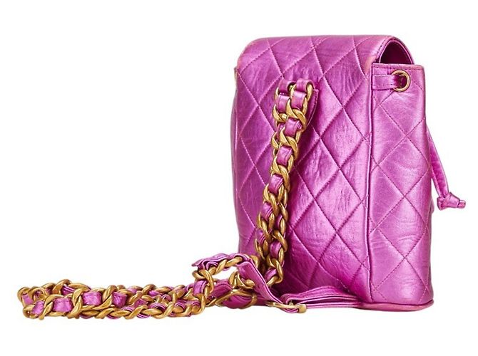 Zaino Chanel Matelassé Coco Mark con hardware dorato e catena Argento - vista 2
