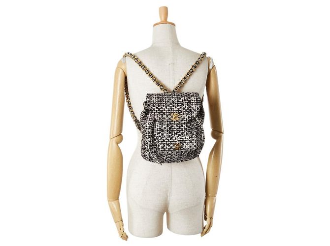 Zaino Chanel Matelassé Coco Mark Nero Bianco - vista 14
