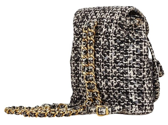 Zaino Chanel Matelassé Coco Mark Nero Bianco - vista 2