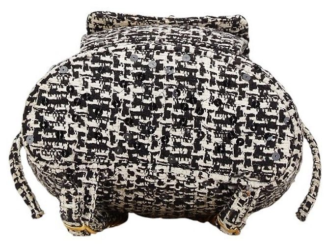 Zaino Chanel Matelassé Coco Mark Nero Bianco - vista 3