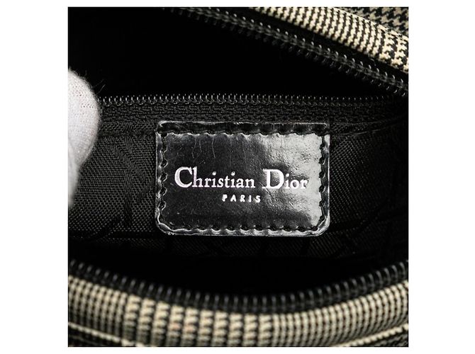 Borsa Dior Lady Houndstooth di Christian Dior Nero Bianco - vista 10