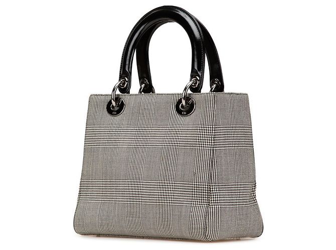 Borsa Dior Lady Houndstooth di Christian Dior Nero Bianco - vista 2