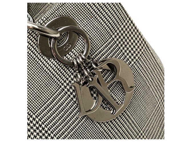 Borsa Dior Lady Houndstooth di Christian Dior Nero Bianco - vista 7