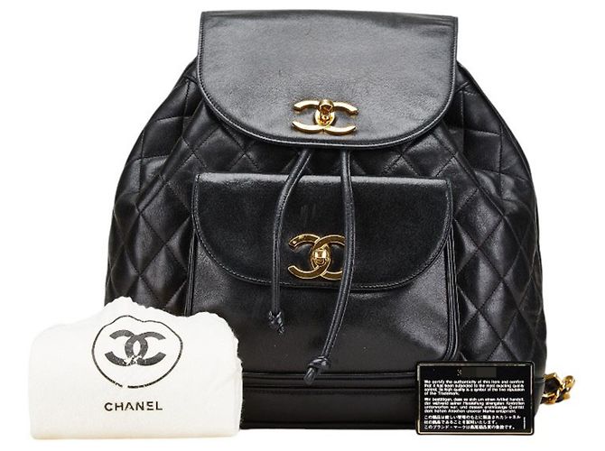 Chanel Black Lambskin Matelasse Coco Mark Backpack - view 13