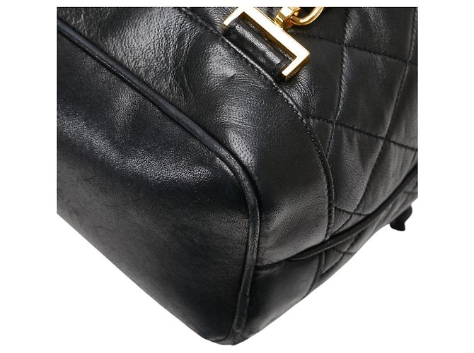 Chanel Black Lambskin Matelasse Coco Mark Backpack - view 7