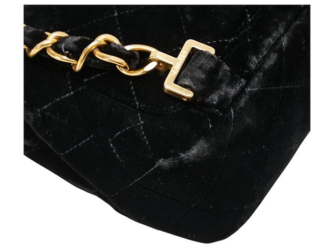 Zaino Chanel Matelassé 25 Coco Mark in velluto nero e pelle - vista 6