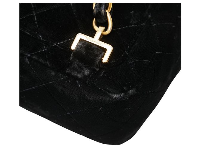 Zaino Chanel Matelassé 25 Coco Mark in velluto nero e pelle - vista 7
