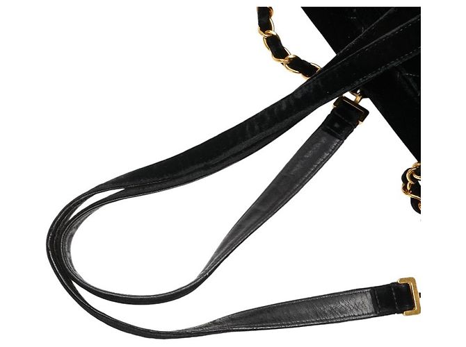 Zaino Chanel Matelassé 25 Coco Mark in velluto nero e pelle - vista 8