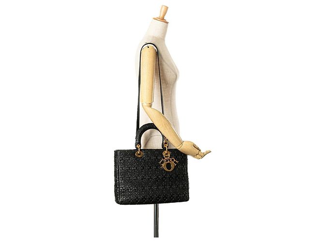 Borsa a Spalla Lady Christian Dior Nero - vista 14