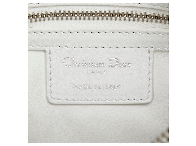 Borsa a mano Dior Lady Canage in tweed Christian Dior Bianco Multicolore - vista 8