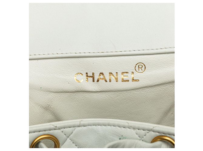 CHANEL Matelasse Coco Mark Chain Backpack White - view 10