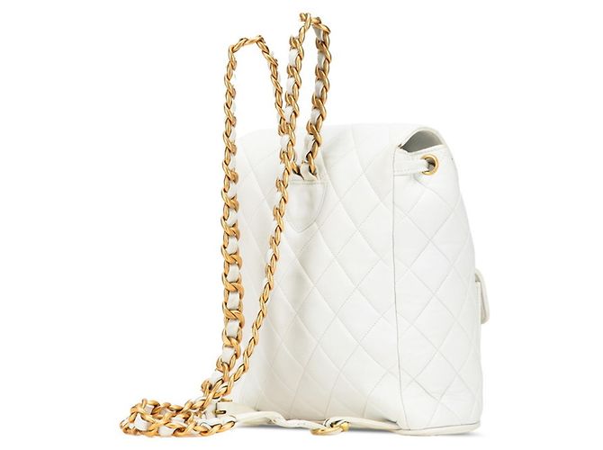CHANEL Matelasse Coco Mark Chain Backpack White - view 2