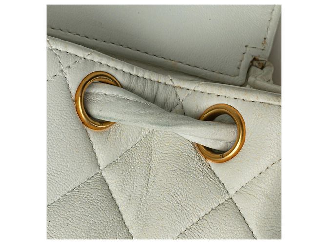 CHANEL Matelasse Coco Mark Chain Backpack White - view 5