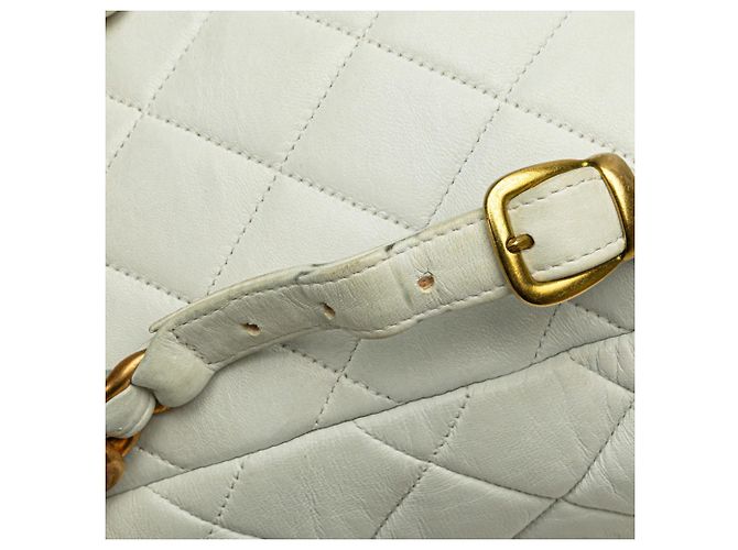 CHANEL Matelasse Coco Mark Chain Backpack White - view 7