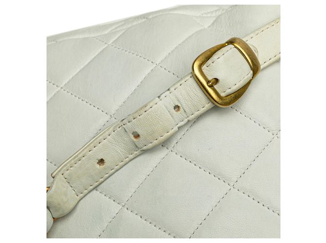 CHANEL Matelasse Coco Mark Chain Backpack White - view 8
