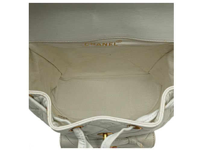 CHANEL Matelasse Coco Mark Chain Backpack White - view 9