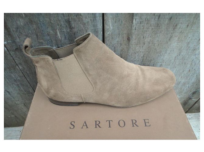 Stivaletti Sartore Beige in Camoscio - vista 6