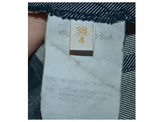 Falda Valentino Garavani de seda y algodón azul - vista 6