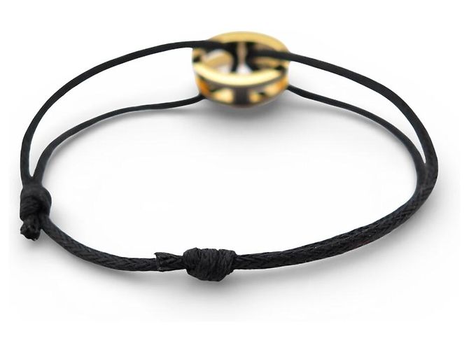 Hermès NUOVO BRACCIALE HERMES PENDENTE POP H LACCATO NERO & PLACCA D'ORO BRACCIALE IN CORDINO - vista 3