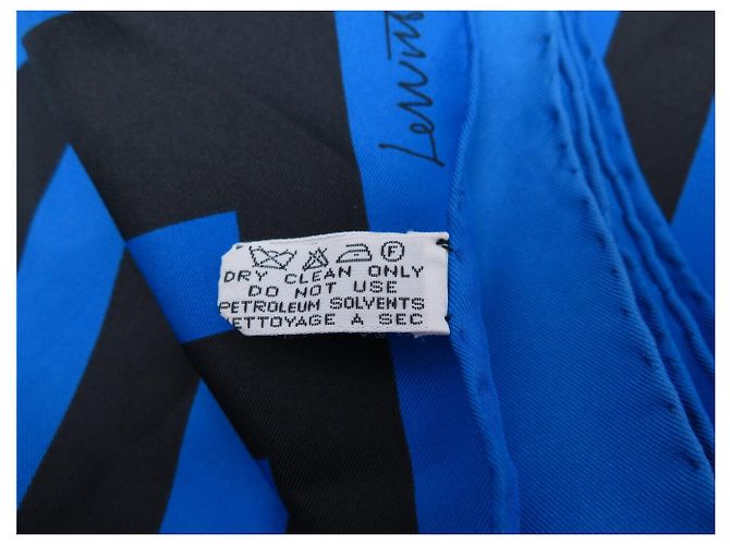 NUOVO SCIARPA LOUIS VUITTON RESSAC 90 SOL LEWITT 1ª EDIZIONE 1987 LIMITATA Blu - vista 12