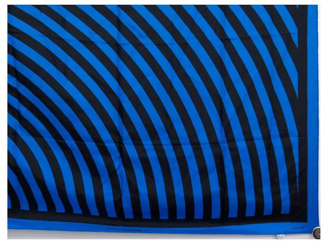 NUOVO SCIARPA LOUIS VUITTON RESSAC 90 SOL LEWITT 1ª EDIZIONE 1987 LIMITATA Blu - vista 4