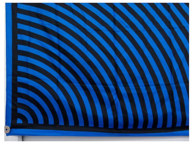 NUOVO SCIARPA LOUIS VUITTON RESSAC 90 SOL LEWITT 1ª EDIZIONE 1987 LIMITATA Blu - vista 5