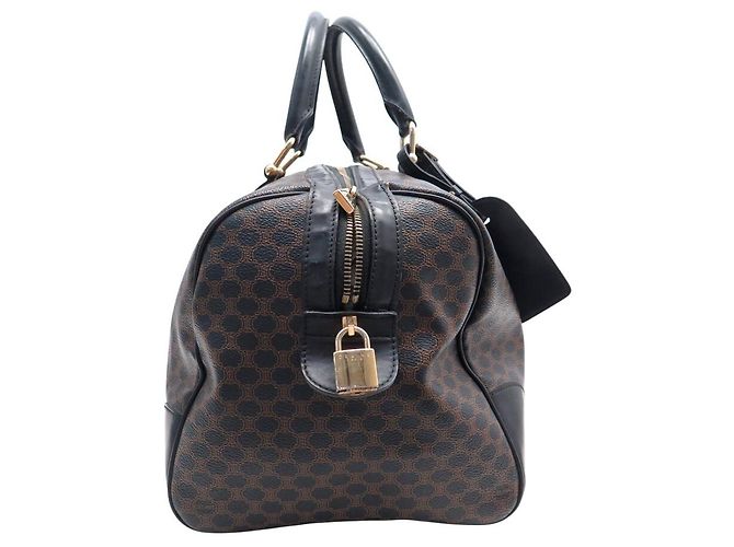 Céline BORSA DA VIAGGIO VINTAGE CELINE BOSTON 40 IN CANVAS MACADAM Marrone - vista 3