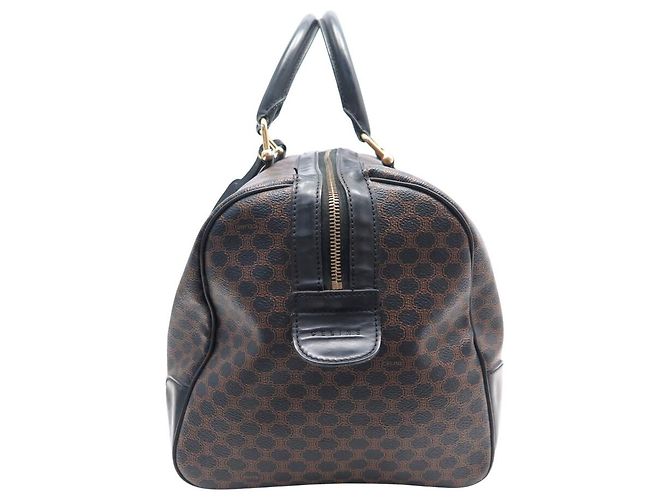 Céline BORSA DA VIAGGIO VINTAGE CELINE BOSTON 40 IN CANVAS MACADAM Marrone - vista 4