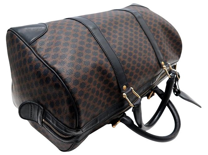 Céline BORSA DA VIAGGIO VINTAGE CELINE BOSTON 40 IN CANVAS MACADAM Marrone - vista 6