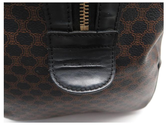 Céline BORSA DA VIAGGIO VINTAGE CELINE BOSTON 40 IN CANVAS MACADAM Marrone - vista 8