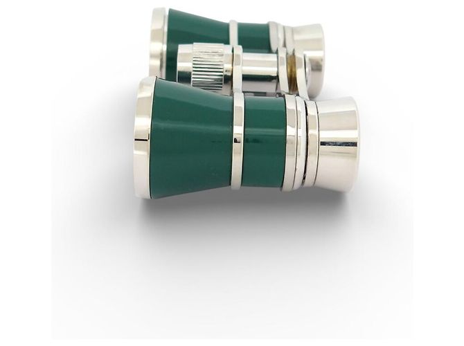 NEUF JUMELLES MONTRE ROLEX LUNETTES D'OPERA ACIER PALLADIE EMAIL VERT BINOCULARS - vue 2