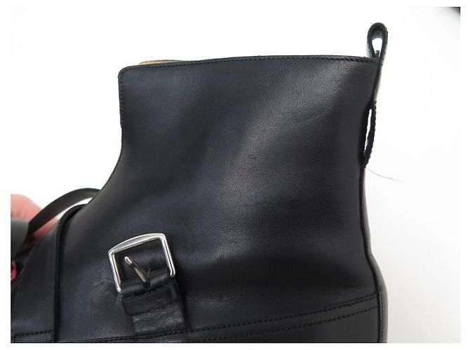 Hermès SCARPE HERMES FINLAND ANFIBI 42 IN PELLE NERA CON DOPPIE CINGHIE Nero - vista 11